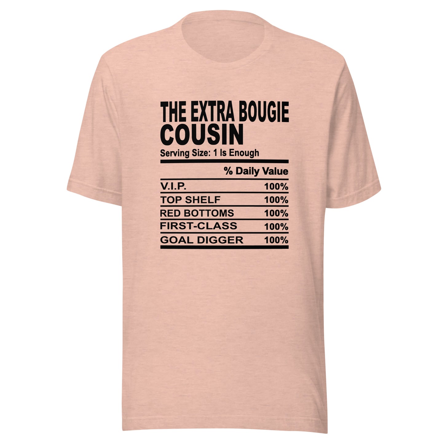 THE EXTRA BOUGIE COUSIN - 2XL-3XL - Unisex T-Shirt (black print)