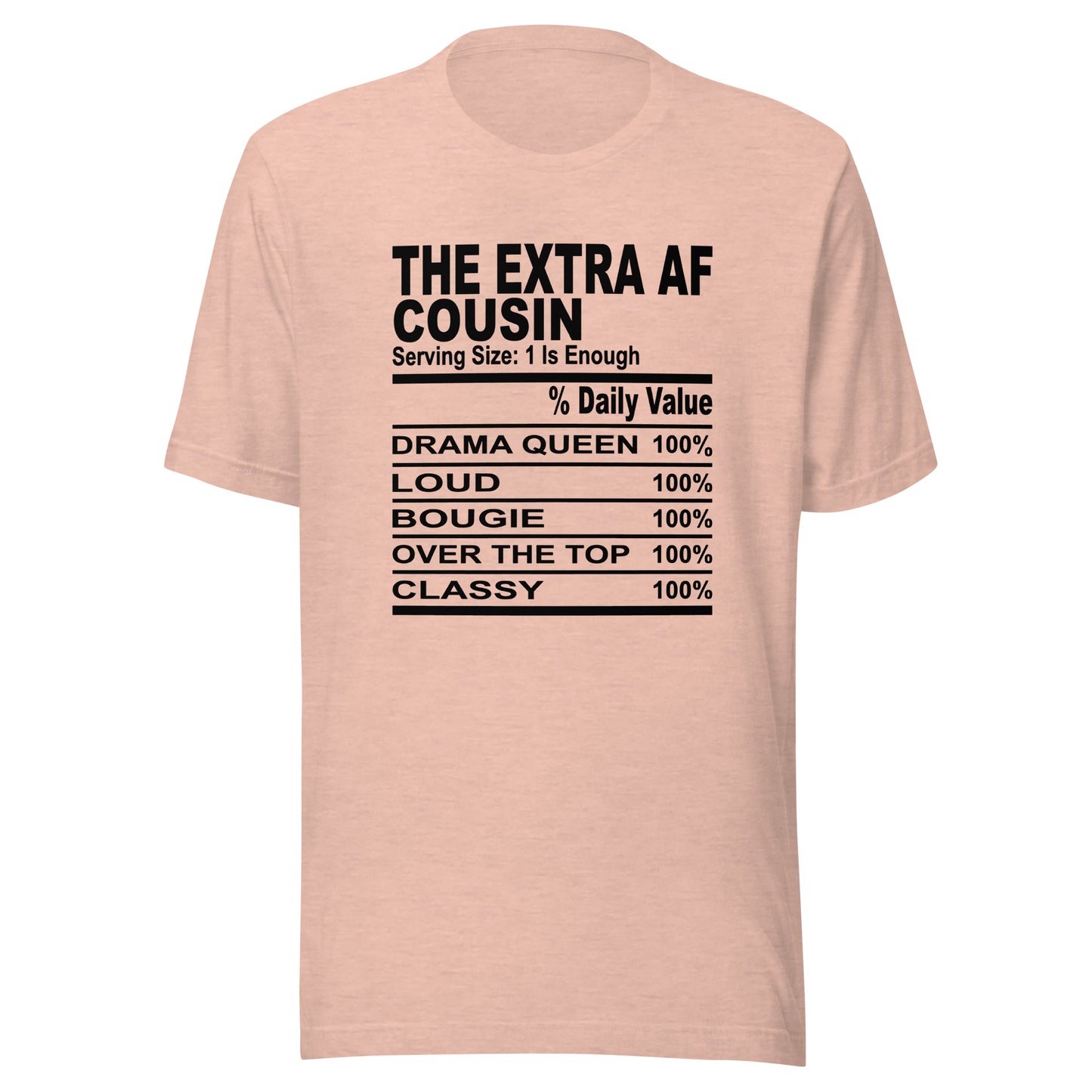 THE EXTRA AF COUSIN - S-M - Unisex T-Shirt (black print)