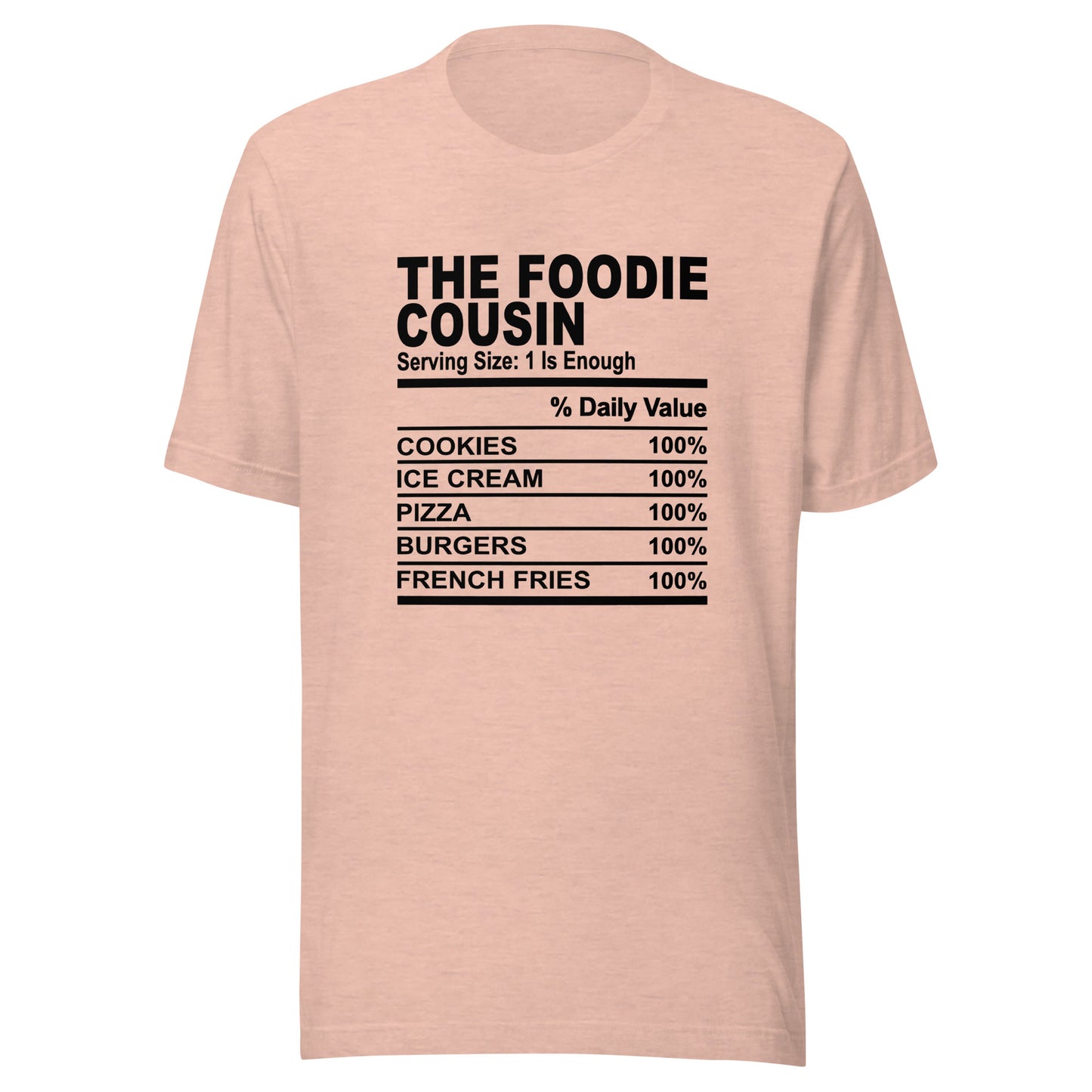 THE FOODIE COUSIN - S-M - Unisex T-Shirt (black print)