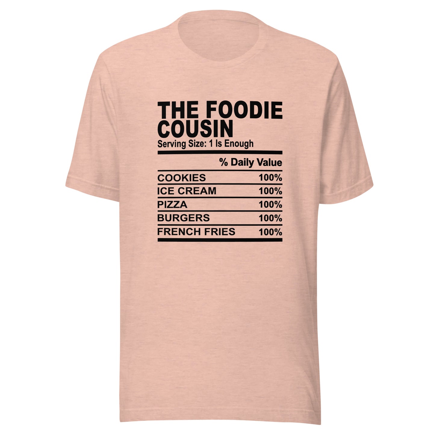 THE FOODIE COUSIN - 2XL-3XL - Unisex T-Shirt (black print)