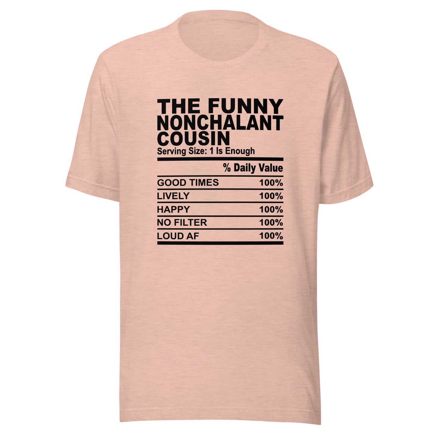 THE FUN NONCHALANT COUSIN - S-M - Unisex T-Shirt (black print)