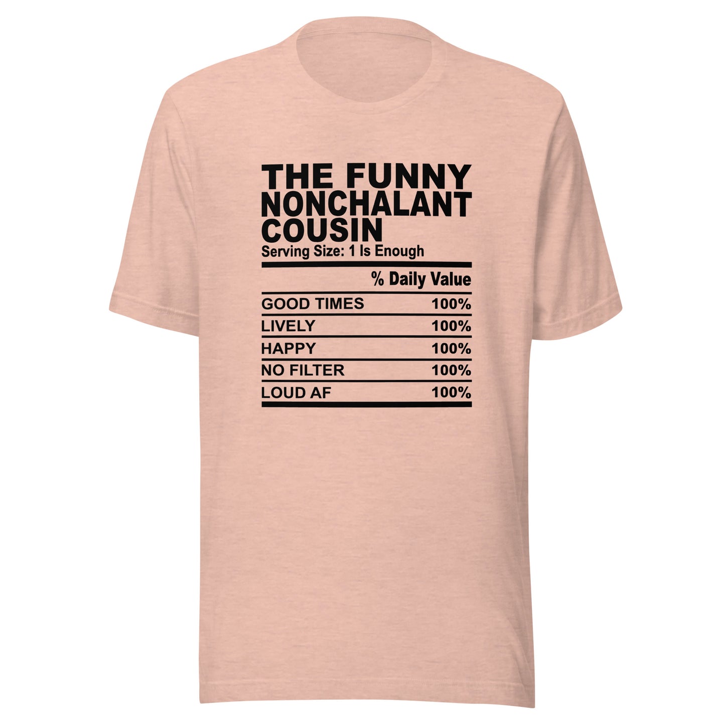 THE FUN NONCHALANT COUSIN - L-XL - Unisex T-Shirt (black print)