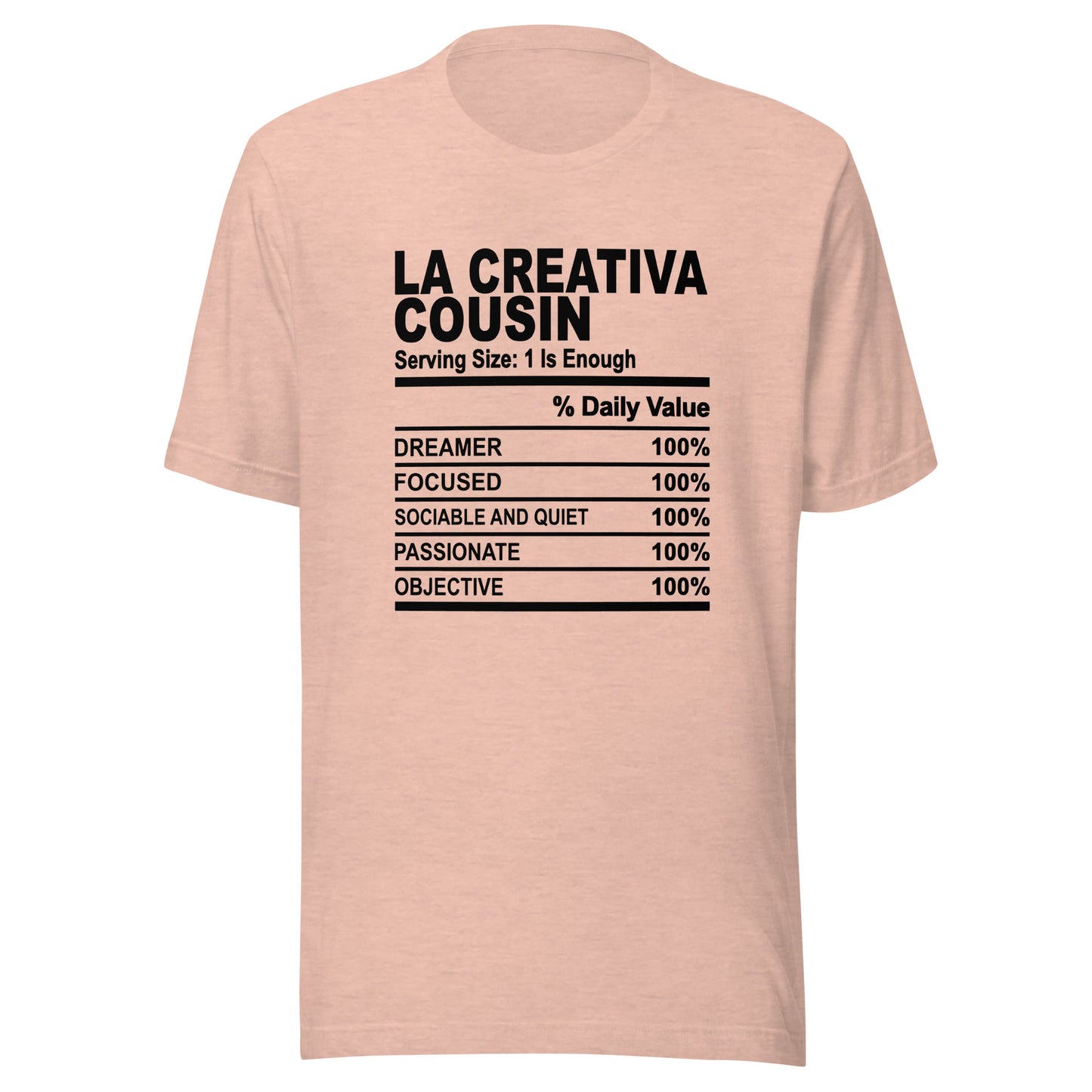 THE LA CREATIVA COUSIN - 2XL-3XL - Unisex T-Shirt (black print)