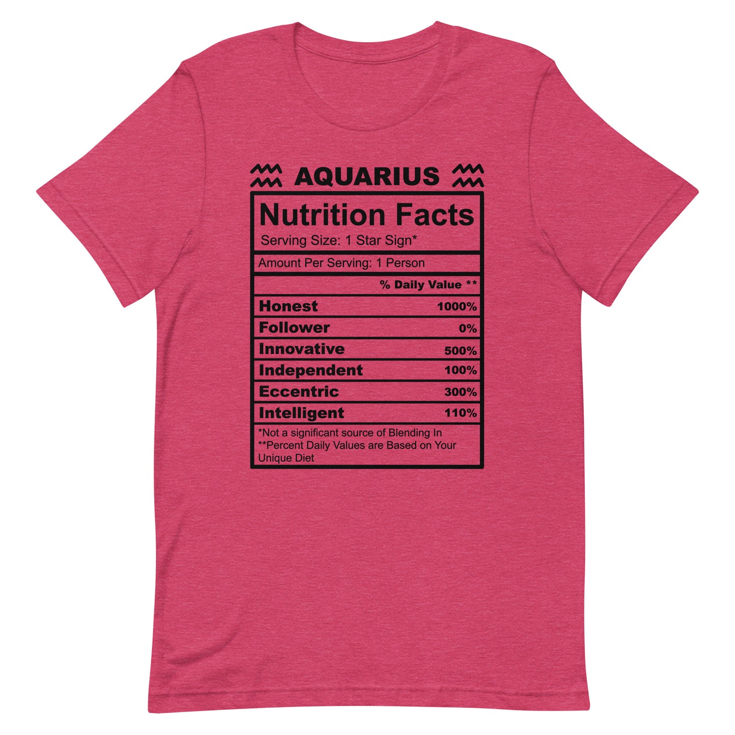 AQUARIUS - S-M - Unisex T-Shirt (black letters)