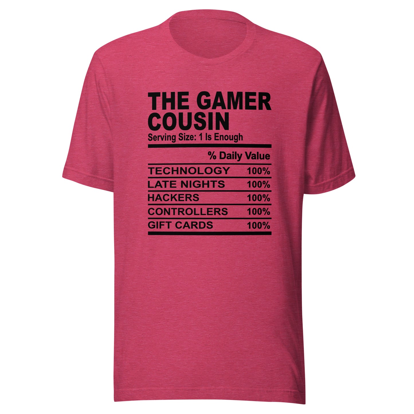 THE GAMER COUSIN - L-XL - Unisex T-Shirt (black print)