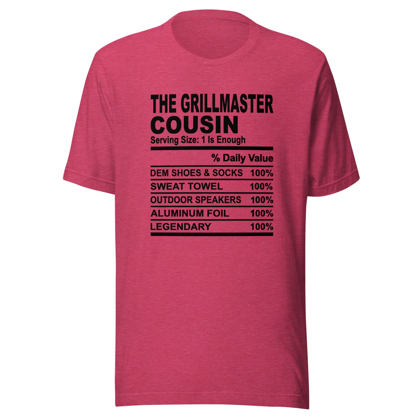 THE GRILLMASTER COUSIN - L-XL - Unisex T-Shirt (black print)