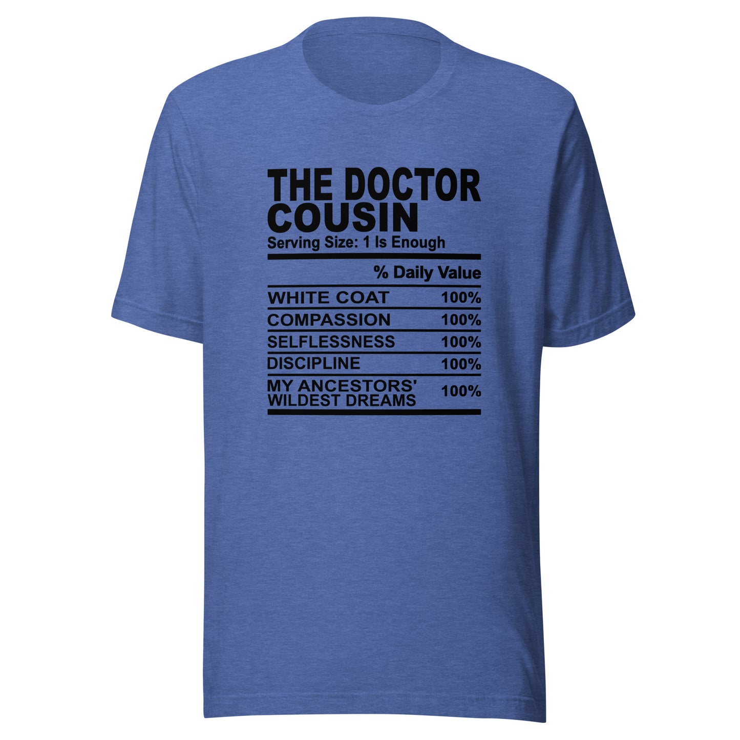 THE DOCTOR COUSIN - 2XL-3XL - Unisex T-Shirt (black print)