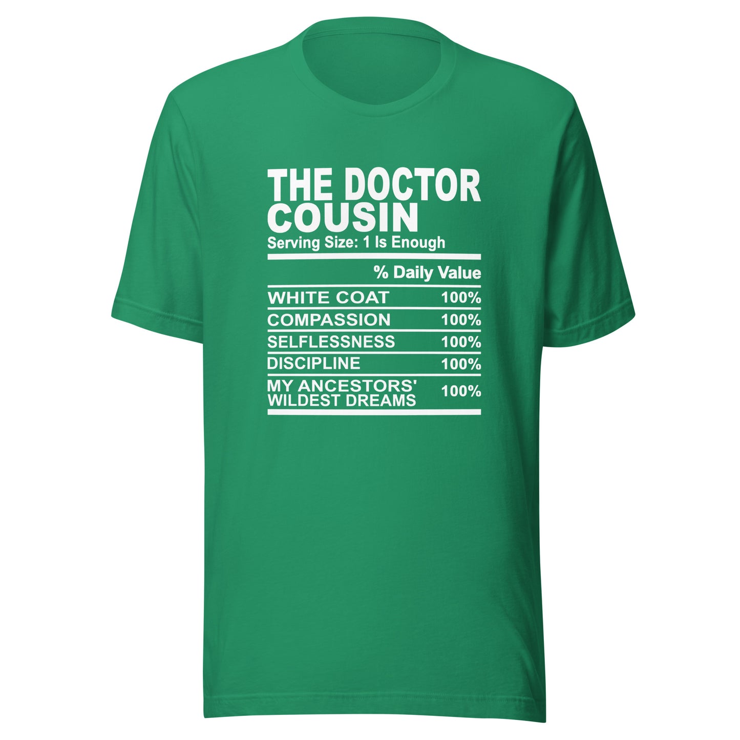 THE DOCTOR COUSIN - L-XL - Unisex T-Shirt (white print)