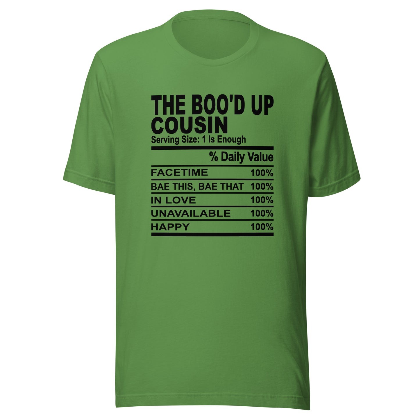 THE BOO'D UP COUSIN - S-M - Unisex T-Shirt (black print)
