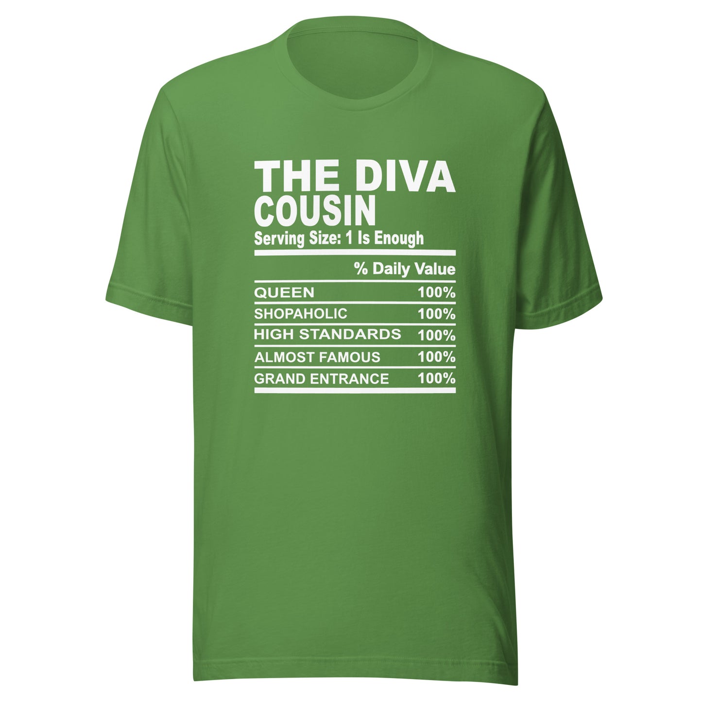 THE DIVA COUSIN - L-XL - Unisex T-Shirt (white print)