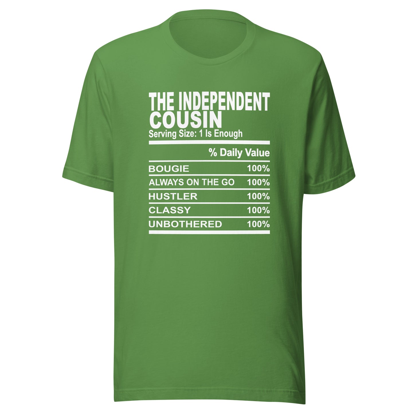 THE INDEPENDENT COUSIN - S-M - Unisex T-Shirt (white print)