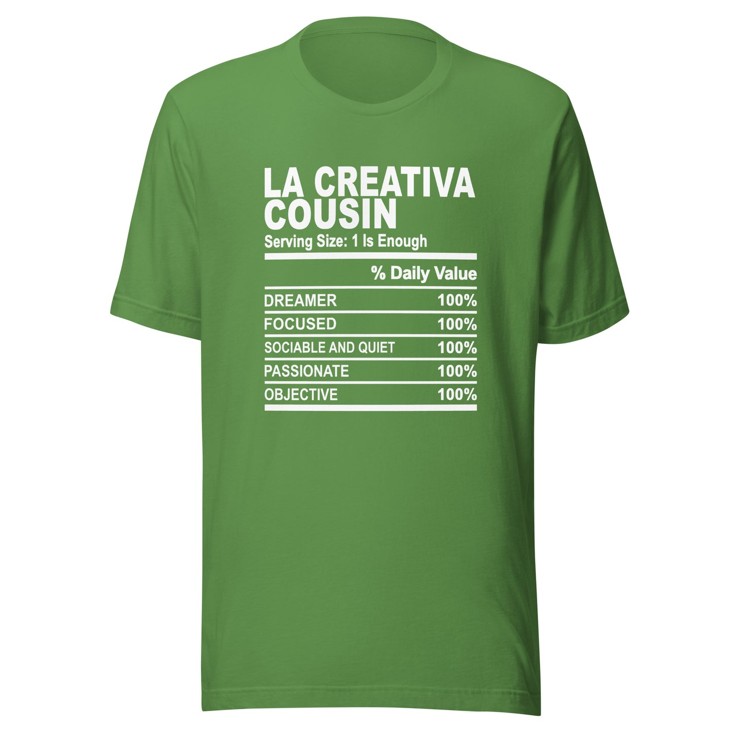 THE LA CREATIVA COUSIN - 2XL-3XL - Unisex T-Shirt (white print)