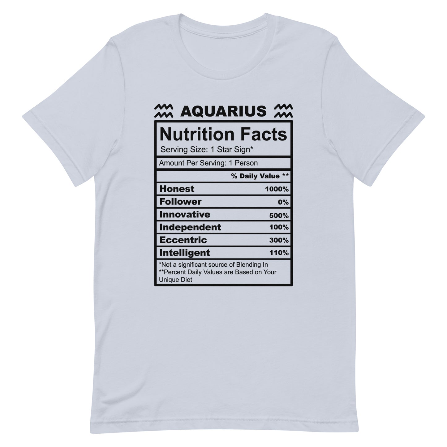 AQUARIUS - XS - Unisex T-Shirt (black letters)
