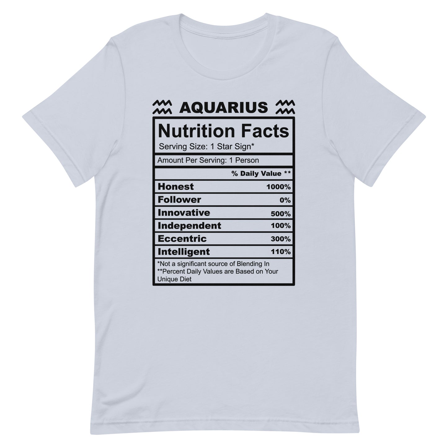 AQUARIUS - S-M - Unisex T-Shirt (black letters)