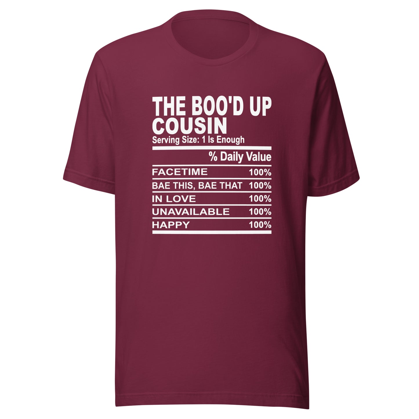 THE BOO'D UP COUSIN - 2XL-3XL - Unisex T-Shirt (white print)