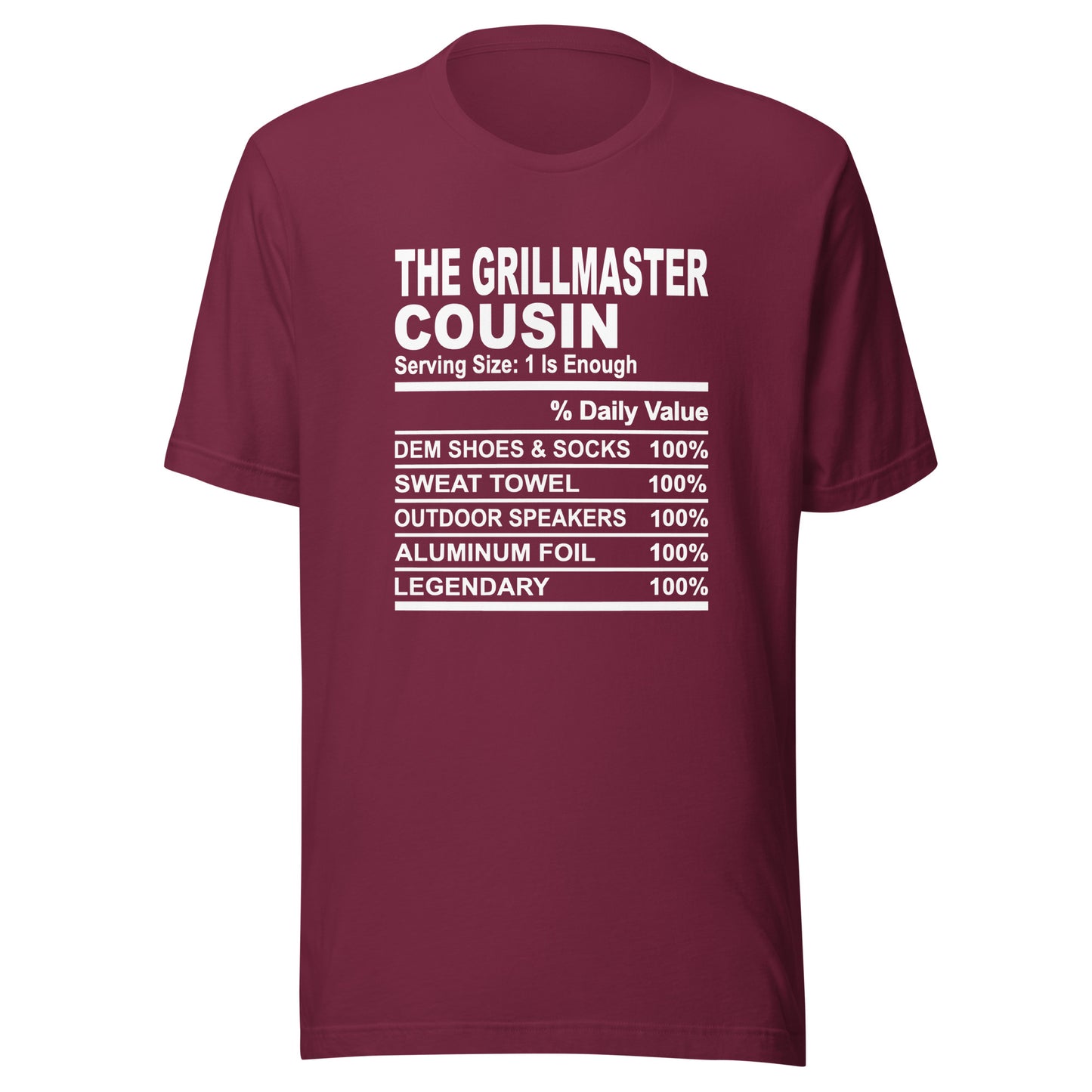 THE GRILLMASTER COUSIN - S-M - Unisex T-Shirt (white print)