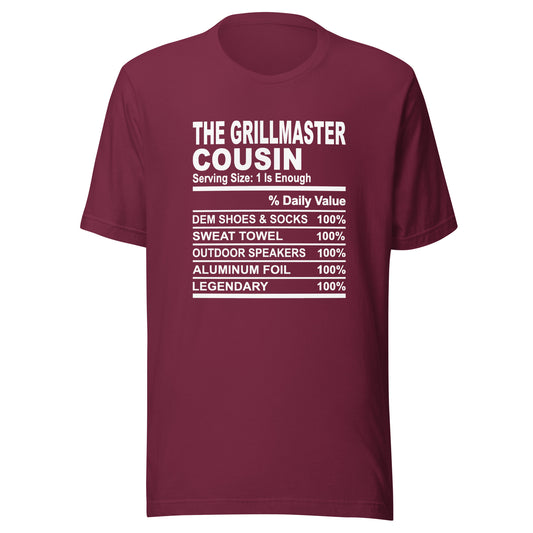 THE GRILLMASTER COUSIN - S-M - Unisex T-Shirt (white print)
