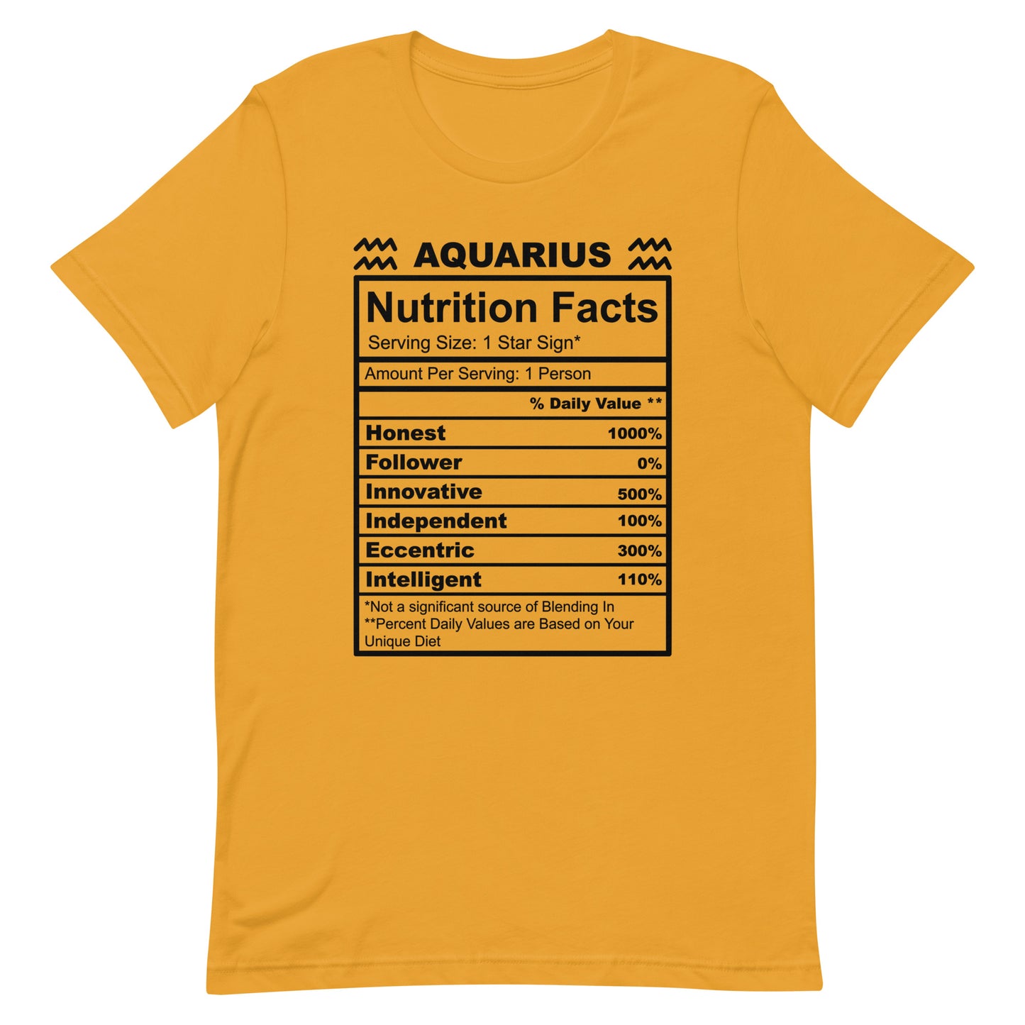 AQUARIUS - XS - Unisex T-Shirt (black letters)
