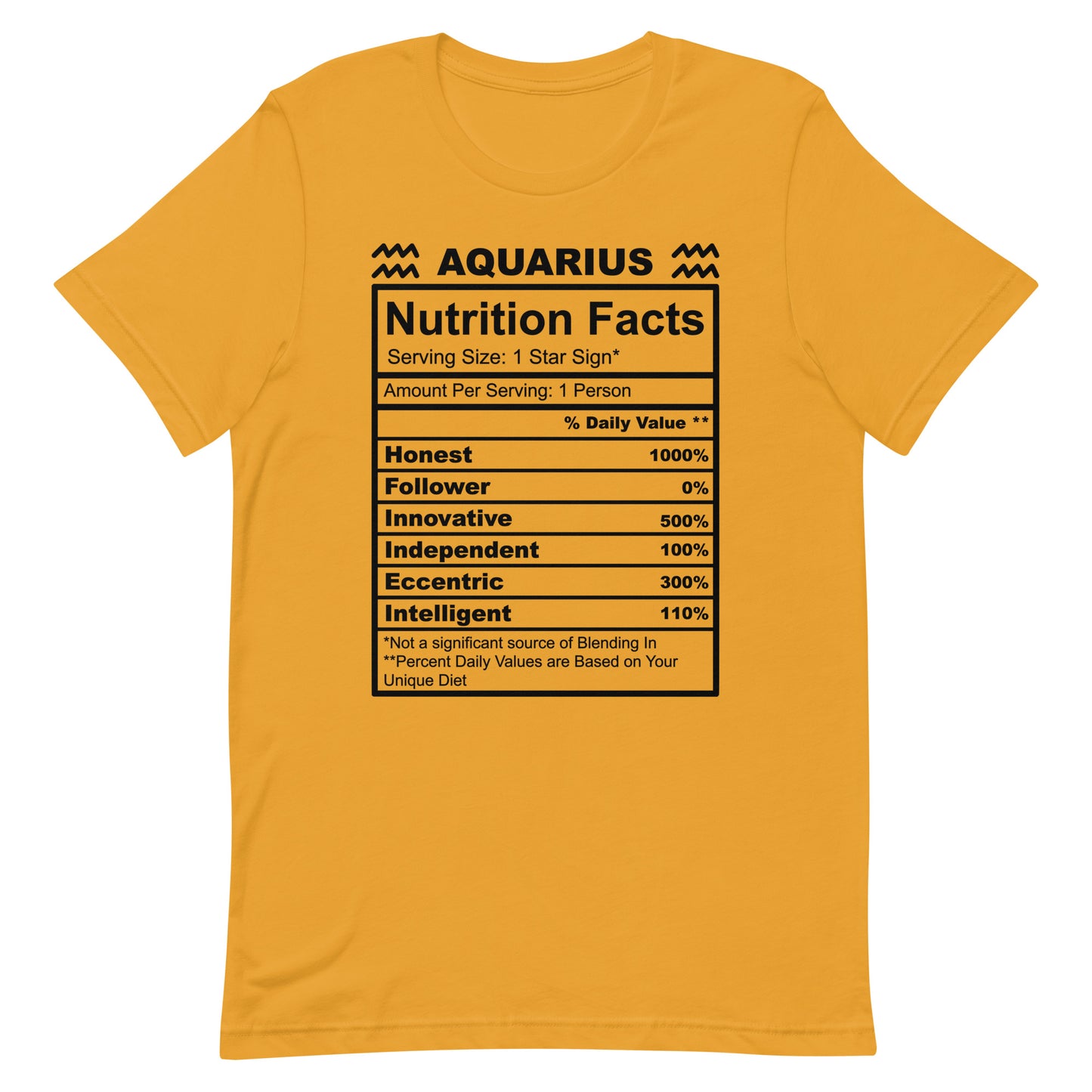 AQUARIUS - 2XL-3XL - Unisex T-Shirt (black letters)