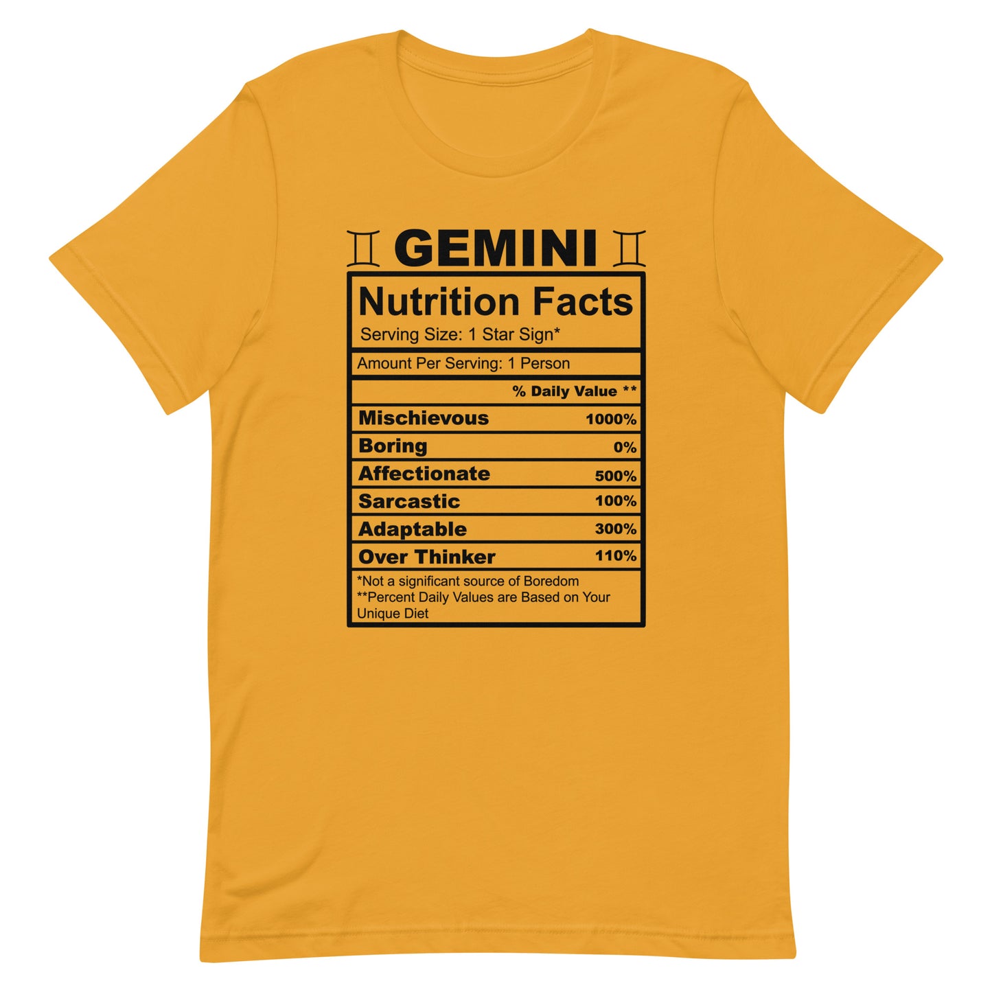 GEMINI - XS - Unisex T-Shirt (black letters)