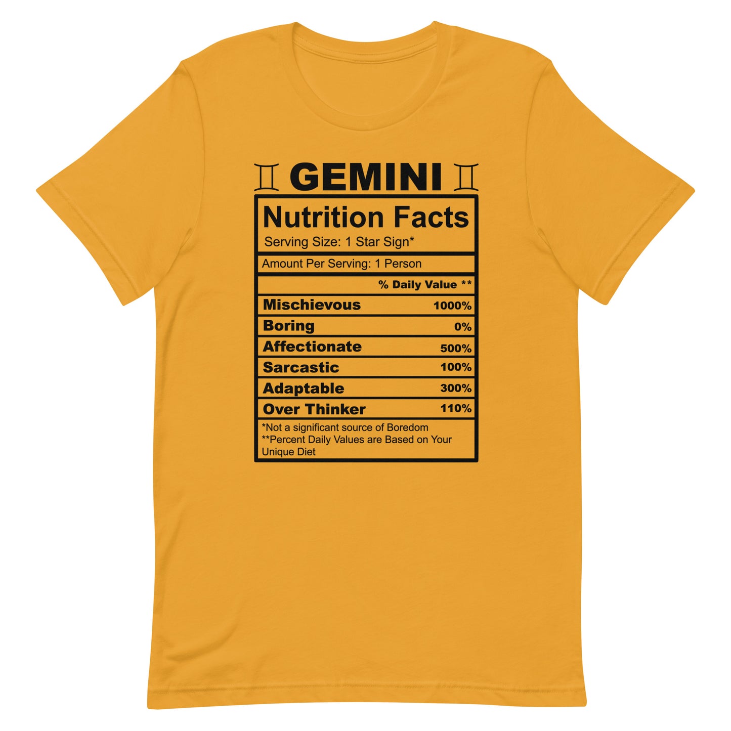 GEMINI - S-M - Unisex T-Shirt (black letters)