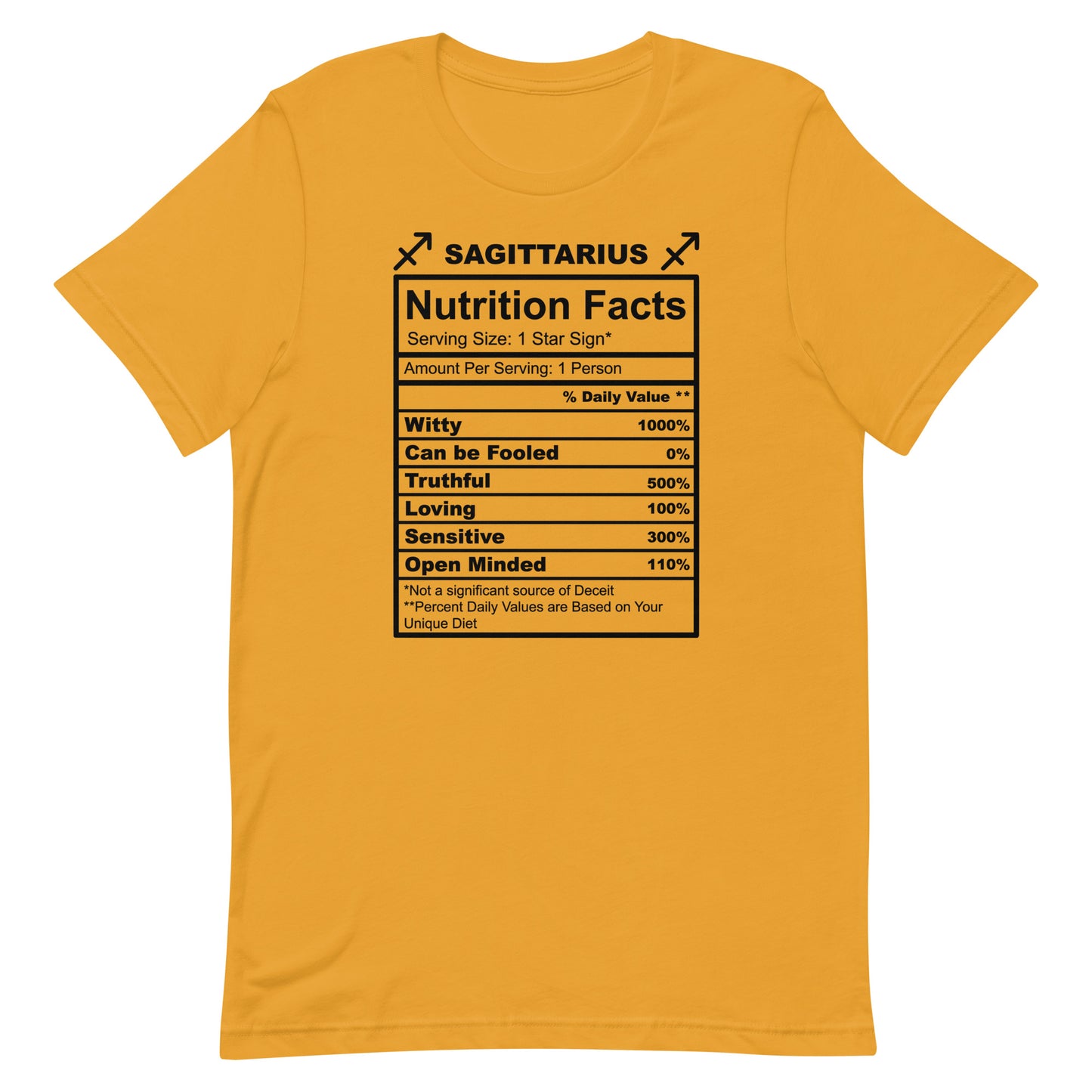 SAGITTARUIS - S-M - Unisex T-Shirt (black letters)