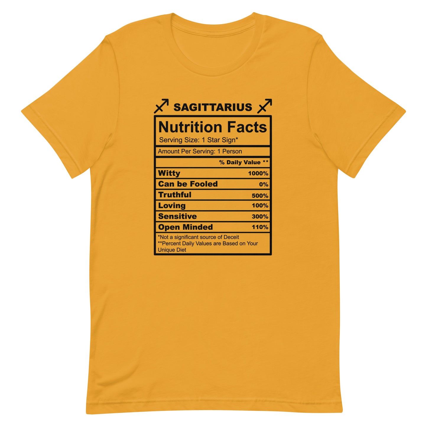 SAGITTARUIS - L-XL - Unisex T-Shirt (black letters)