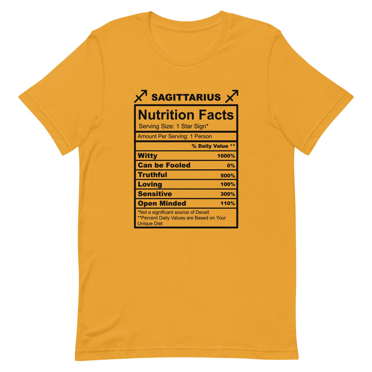 SAGITTARUIS -2XL-3XL - Unisex T-Shirt (black letters)