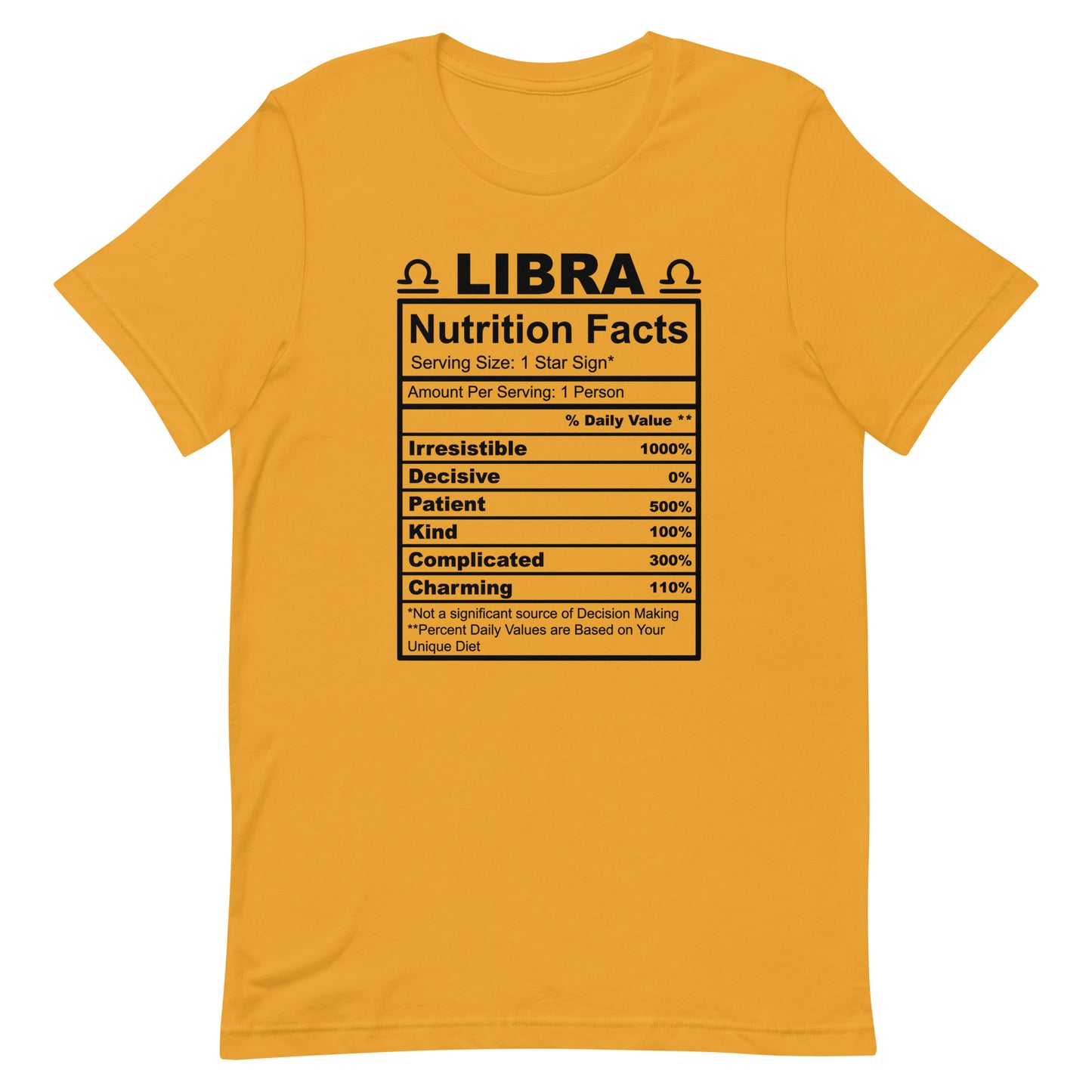 LIBRA - S-M - Unisex T-Shirt (black letters)