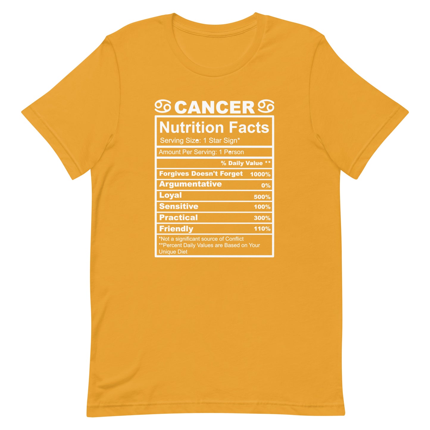 CANCER - S-M - Unisex T-Shirt (white letters)