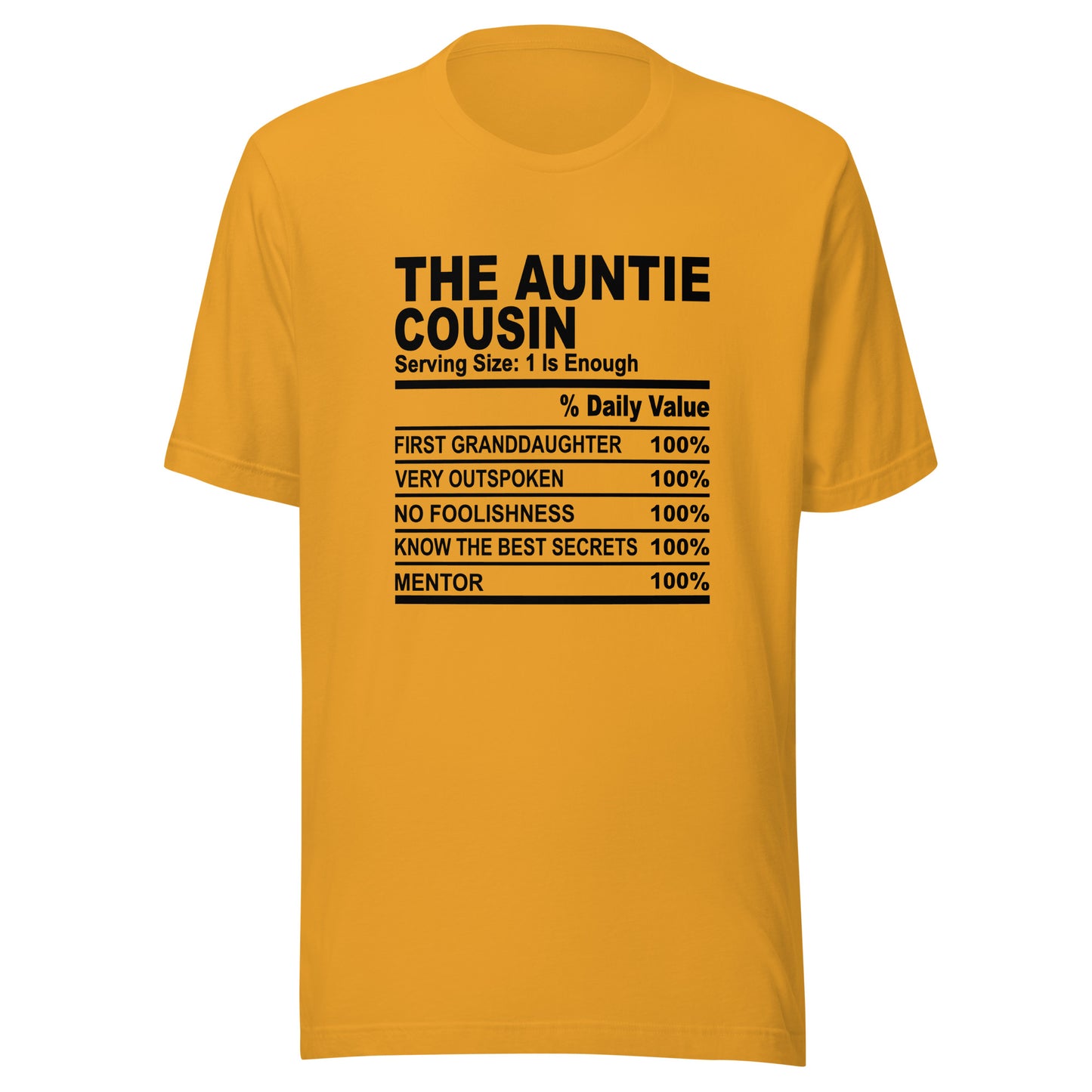 THE AUNTIE COUSIN - 2L-3XL - Unisex T-Shirt (black print)