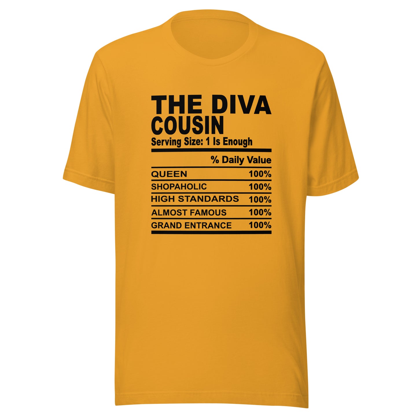 THE DIVA COUSIN - 4XL - Unisex T-Shirt (black print)