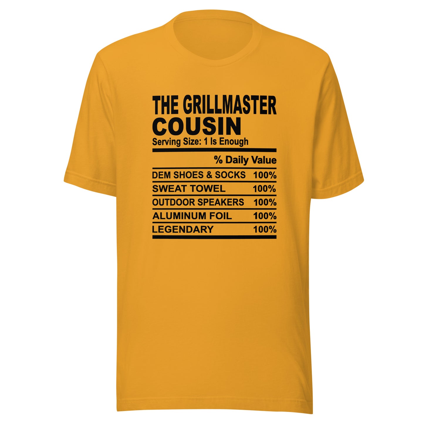 THE GRILLMASTER COUSIN - L-XL - Unisex T-Shirt (black print)