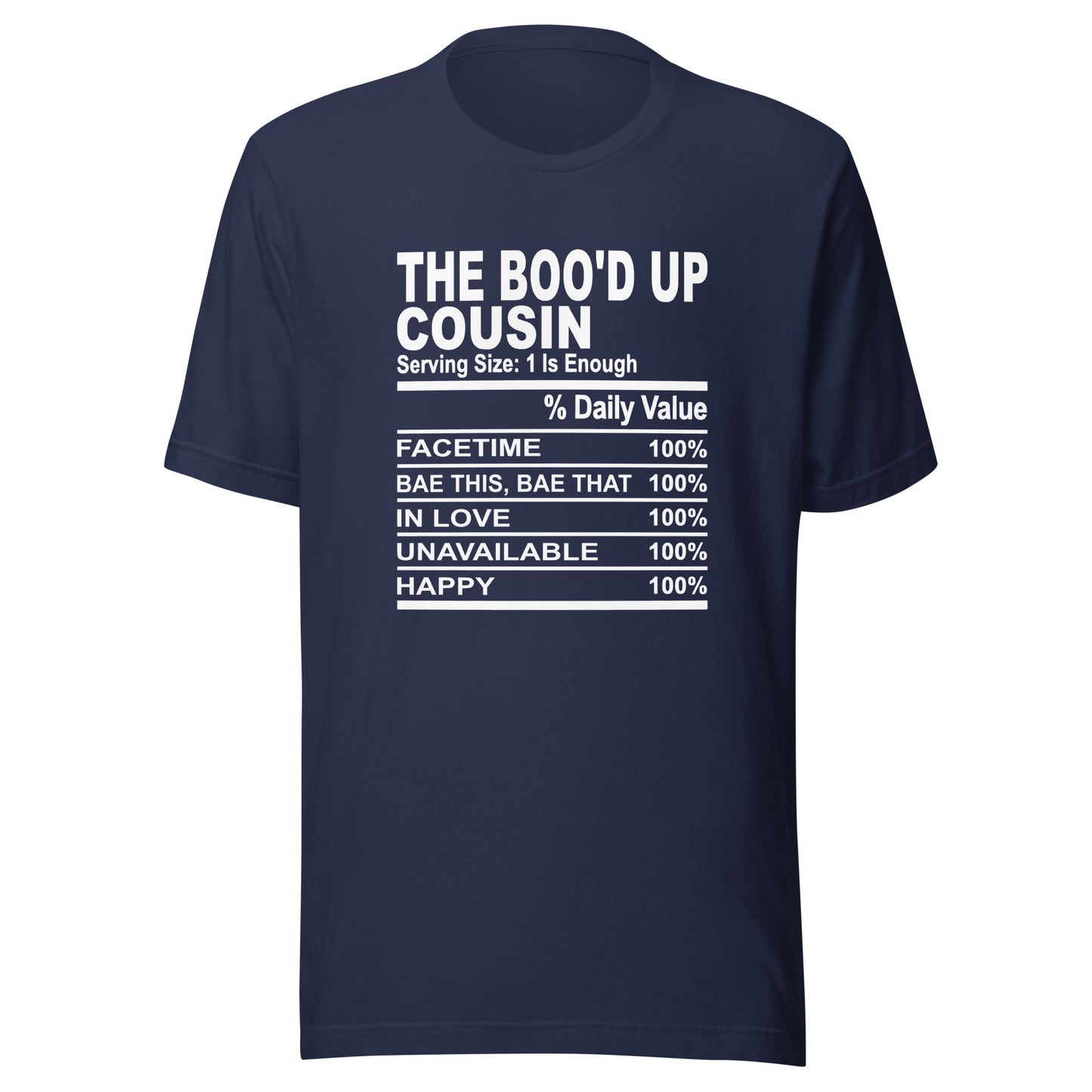 THE BOO'D UP COUSIN - 2XL-3XL - Unisex T-Shirt (white print)
