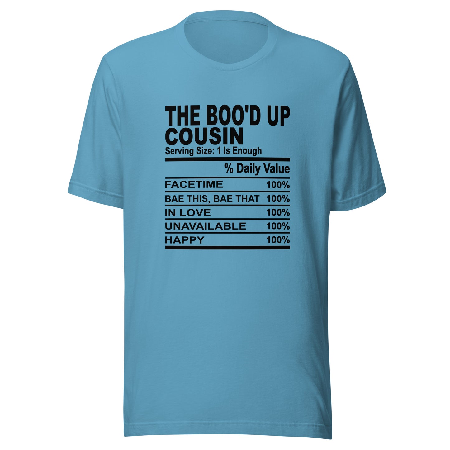 THE BOO'D UP COUSIN - L-XL - Unisex T-Shirt (black print)