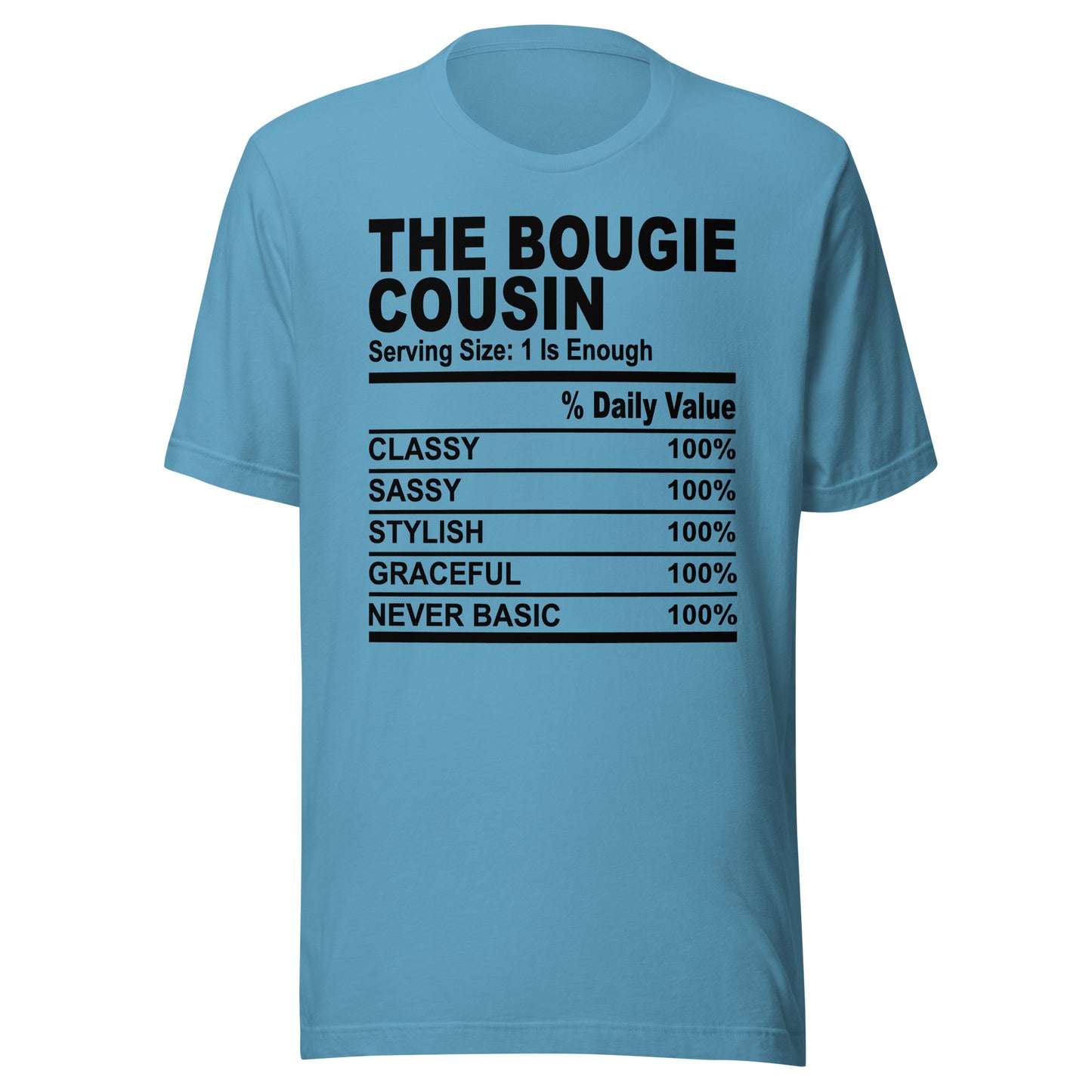 THE BOUGIE COUSIN - L XL- Unisex T-Shirt (black print)