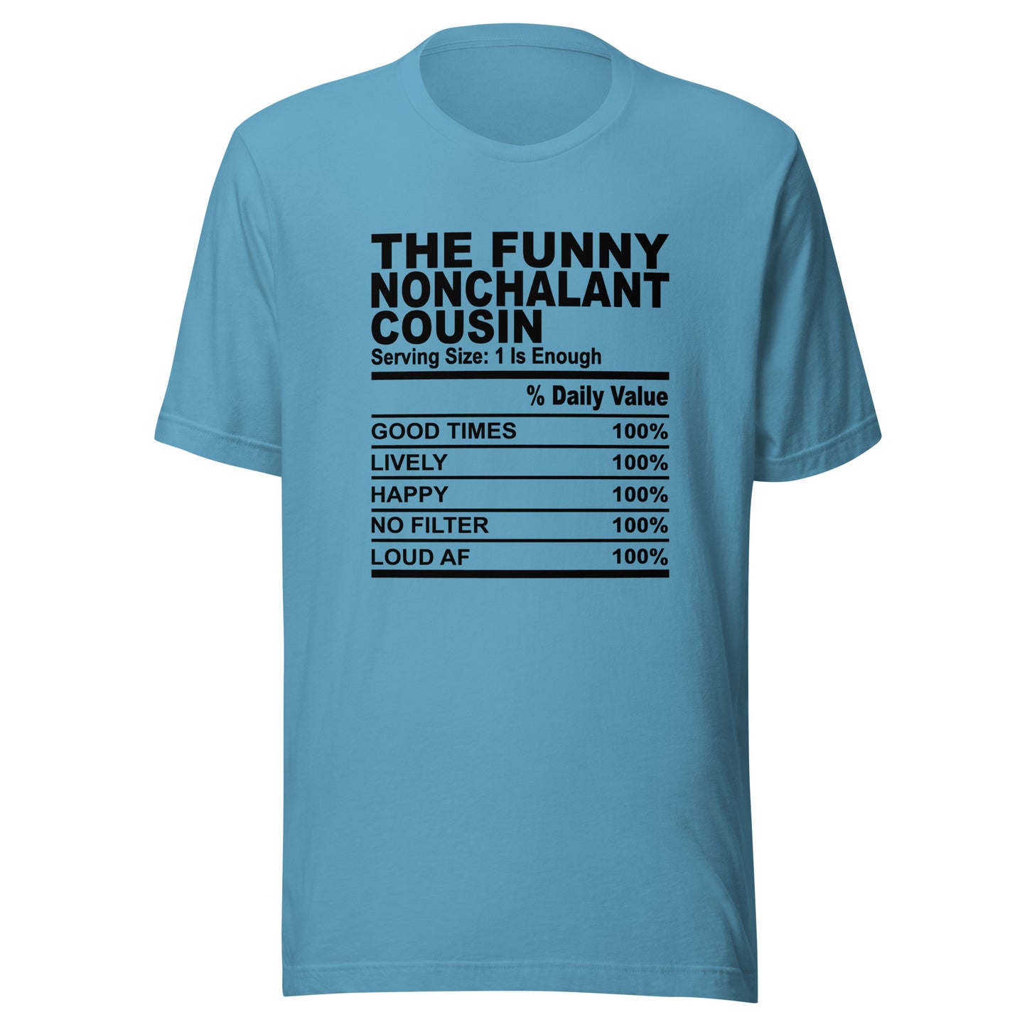 THE FUN NONCHALANT COUSIN - S-M - Unisex T-Shirt (black print)