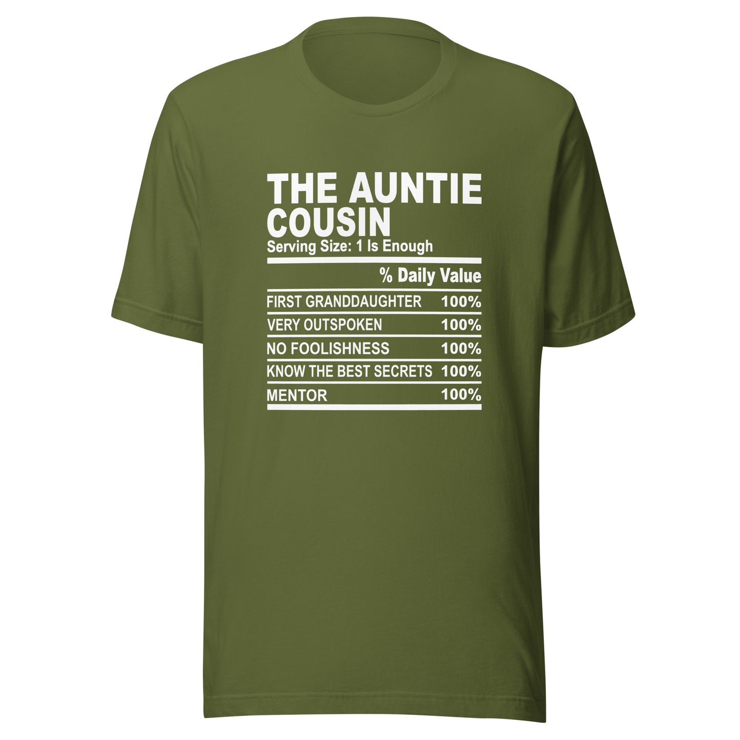 THE AUNTIE COUSIN - L-XL - Unisex T-Shirt (white print)
