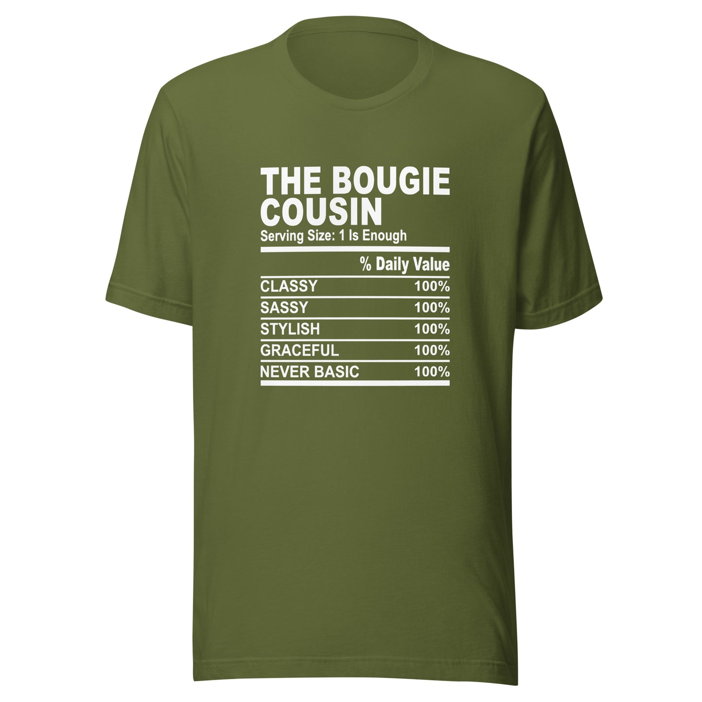 THE BOUGIE COUSIN - S-M - Unisex T-Shirt (white print)