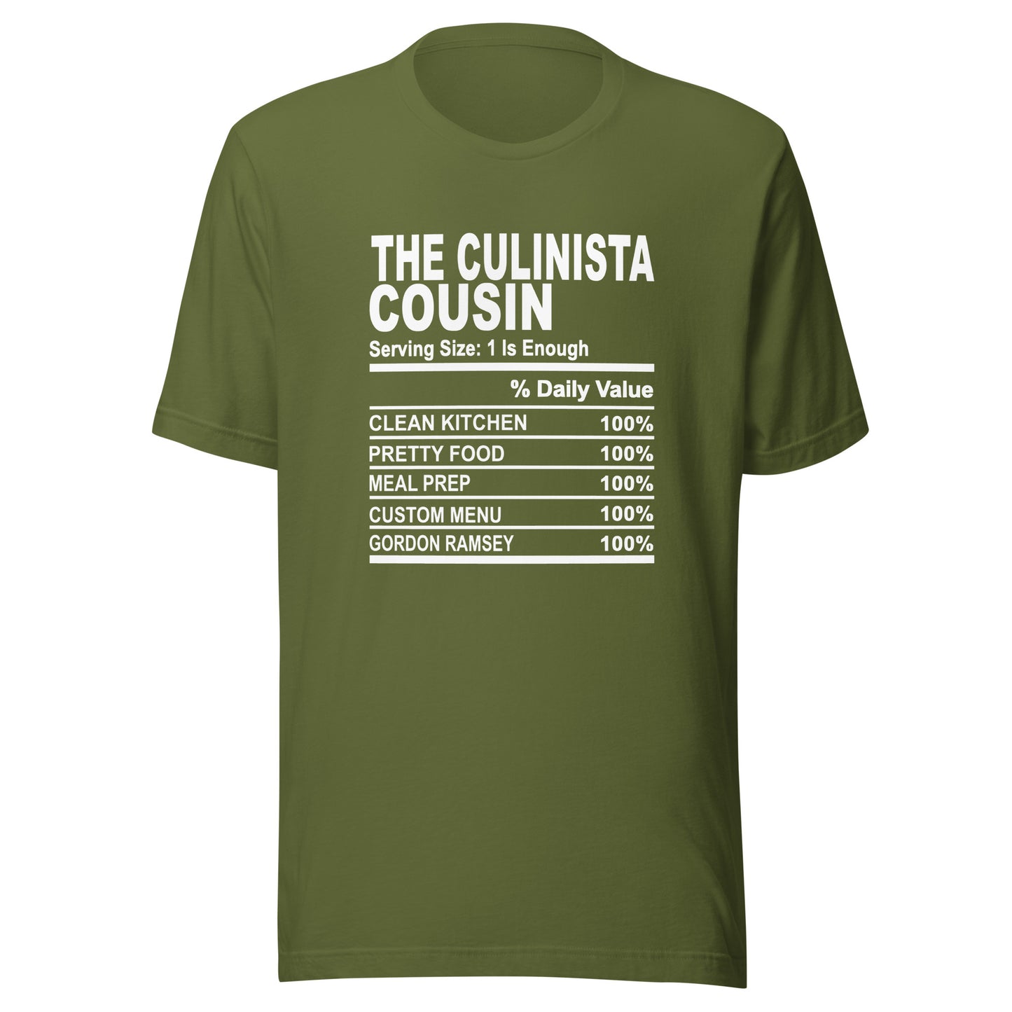 THE CULINISTA COUSIN - 4XL - Unisex T-Shirt (white print)