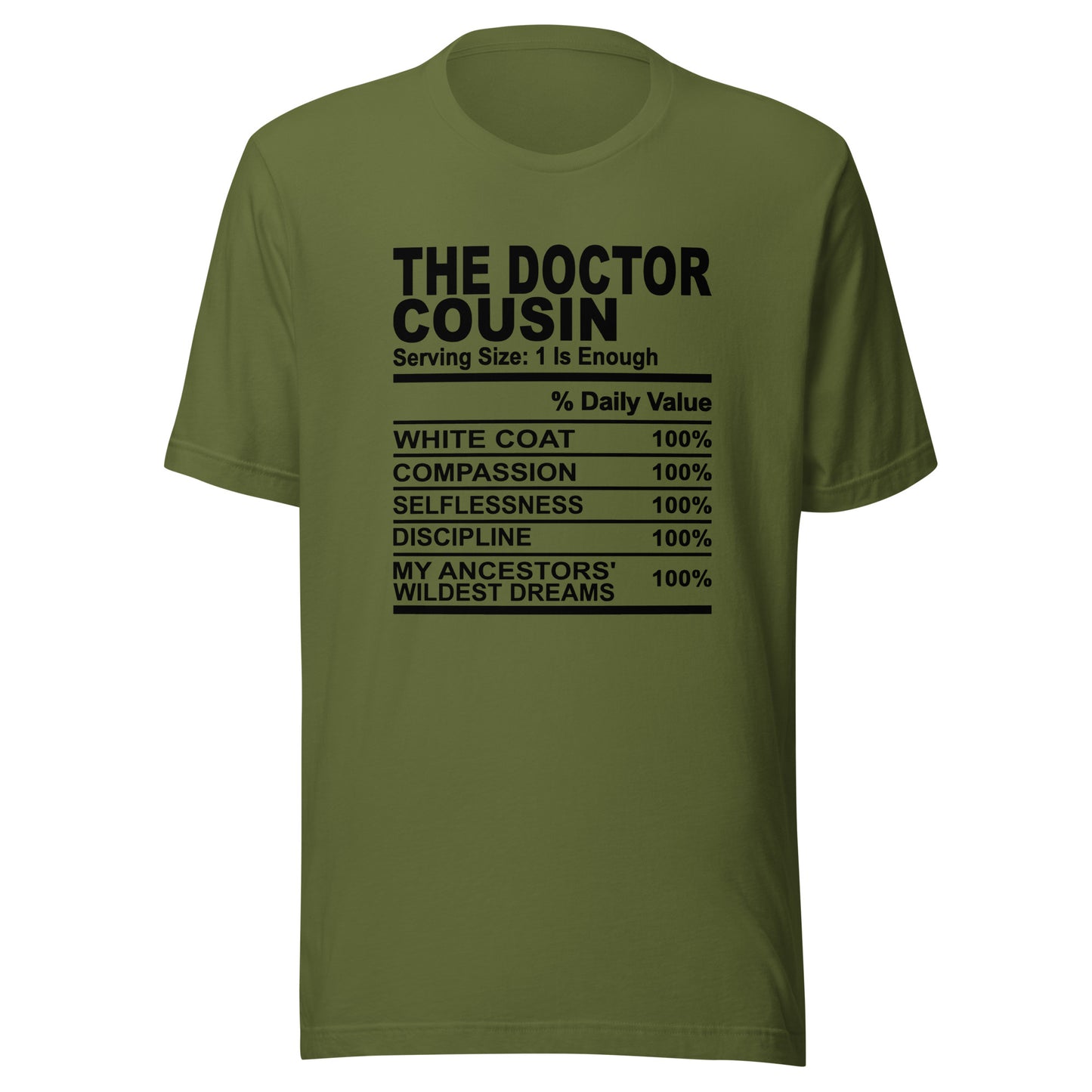 THE DOCTOR COUSIN - S-M - Unisex T-Shirt (black print)