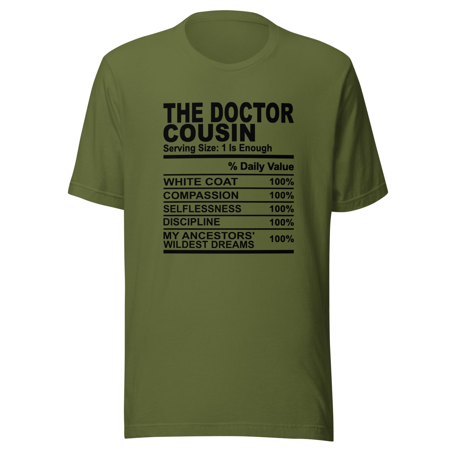 THE DOCTOR COUSIN - 2XL-3XL - Unisex T-Shirt (black print)