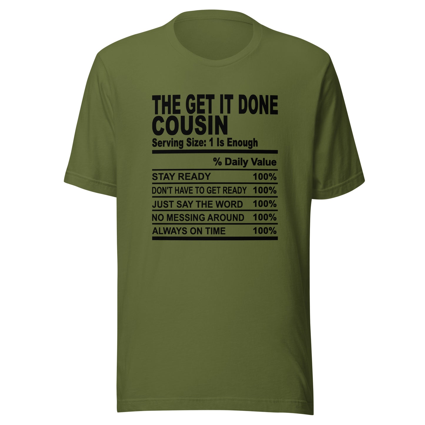 THE GET IT DONE COUSIN - 4XL - Unisex T-Shirt (black print)