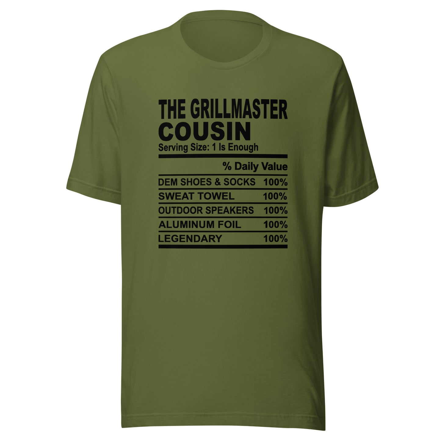 THE GRILLMASTER COUSIN - L-XL - Unisex T-Shirt (black print)