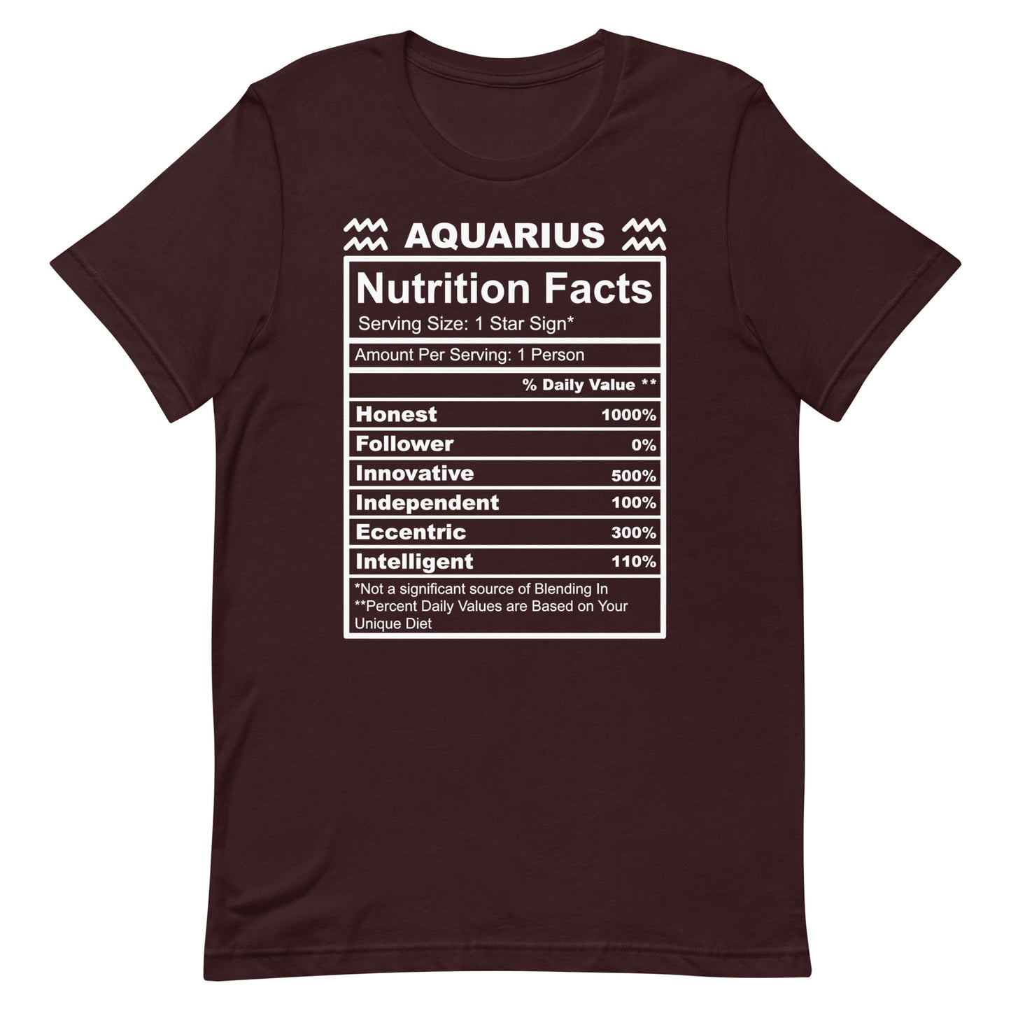 AQUARIUS - S-M - Unisex T-Shirt (white letters)