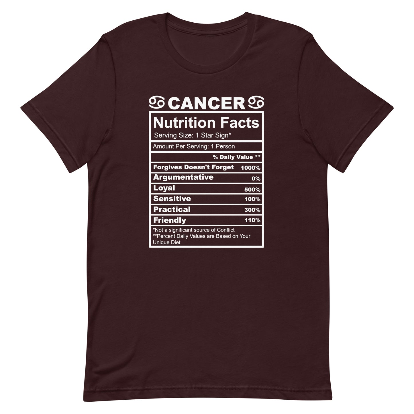 CANCER - S-M - Unisex T-Shirt (white letters)