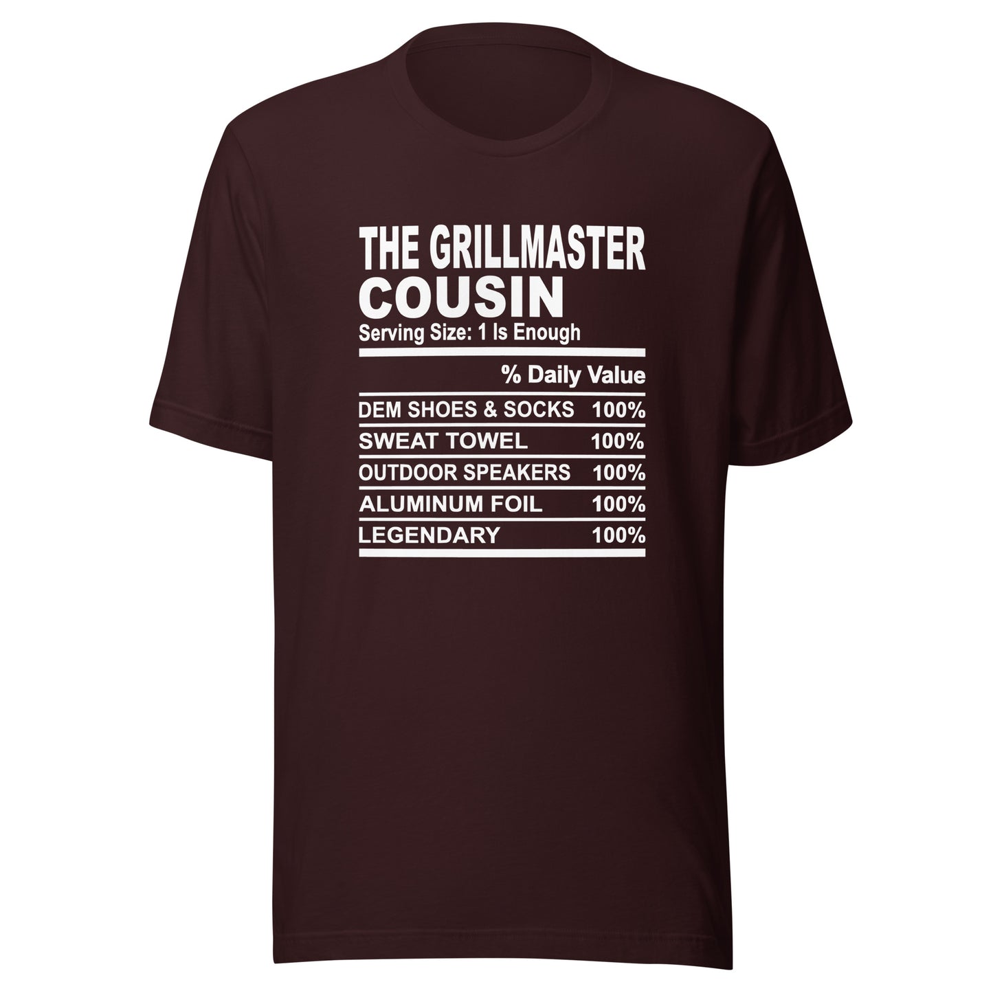 THE GRILLMASTER COUSIN - 2XL-3XL - Unisex T-Shirt (white print)