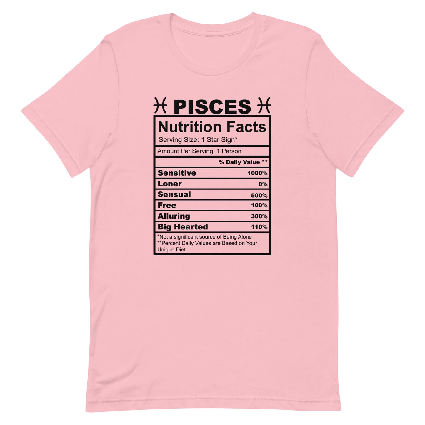 PISCES - 2XL-3XL - Unisex T-Shirt (black letters)