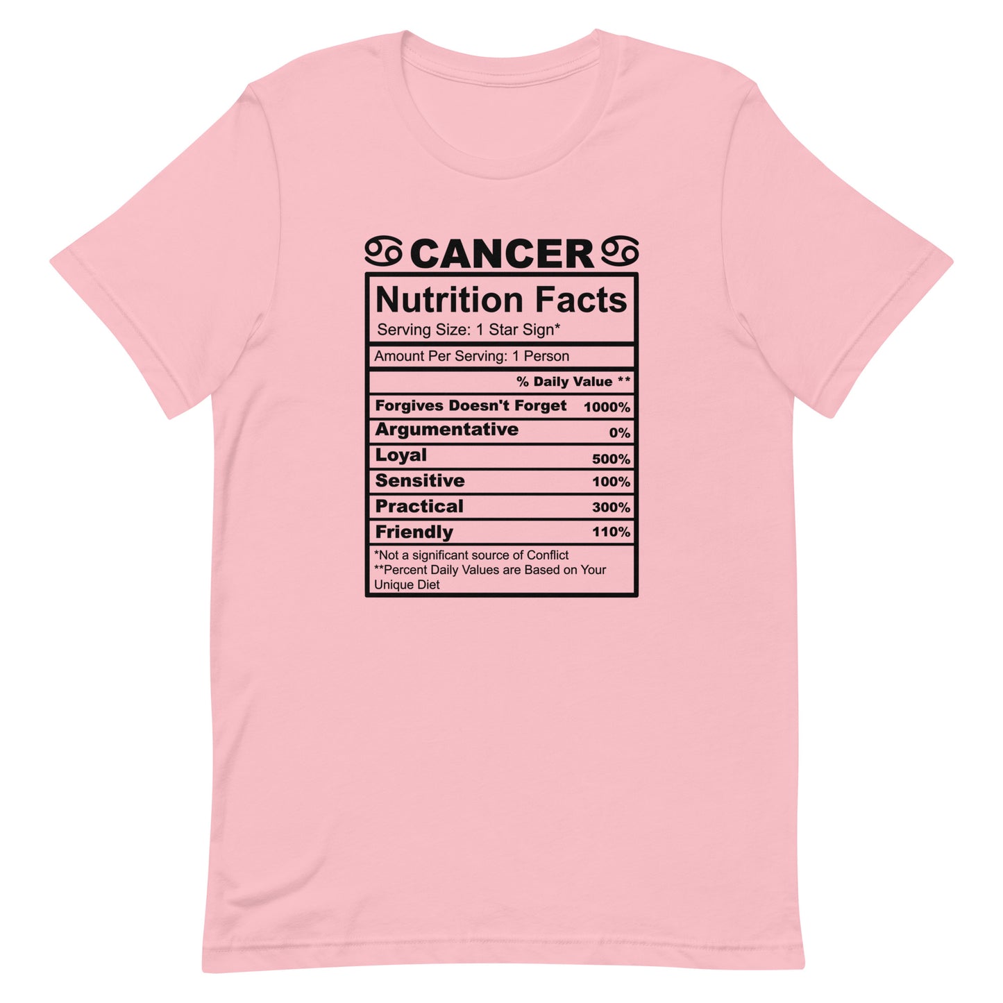 CANCER - S-M - Unisex T-Shirt (black letters)