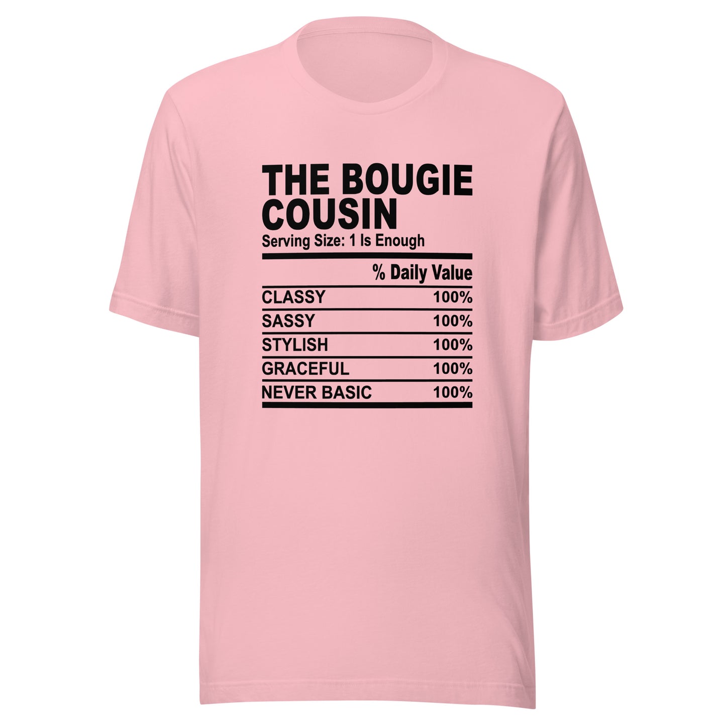 THE BOUGIE COUSIN - S-M - Unisex T-Shirt (black print)